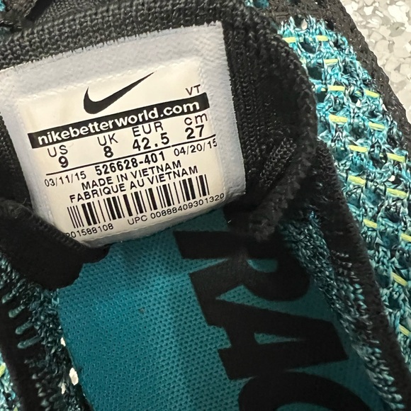 Nike Flyknit Racers - Blue Lagoon - Men’s 9 - Picture 4 of 5